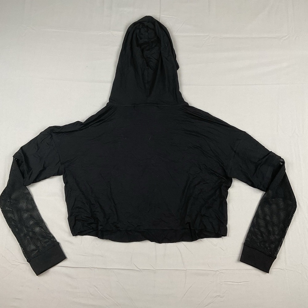 Killstar Baphomet Mesh Sleeve Cropped Hooded Top Medium Goth Occult Black Grunge - Picture 4 of 5